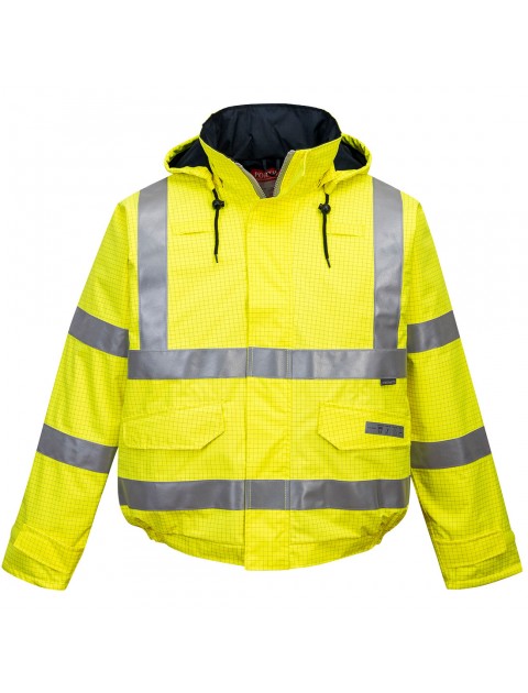 S773 Bizflame Rain Hi-Vis Antistatic FR Bomber Jacket Yellow    Clothing  